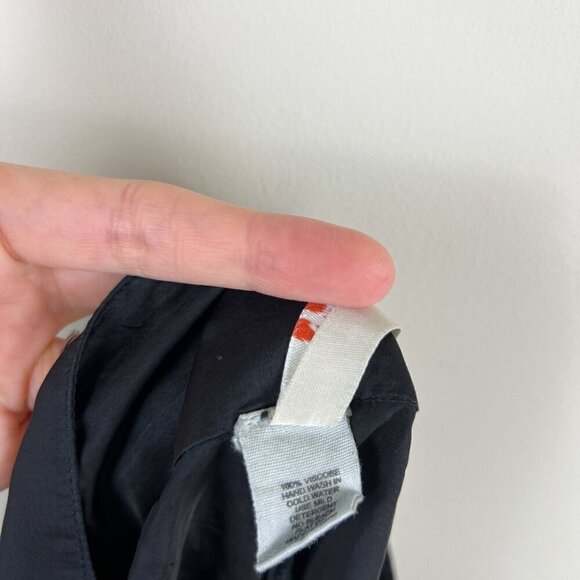 NWT Anthropologie RAGA Black Satin Beaded Straight Leg Pants - Picture 6 of 7